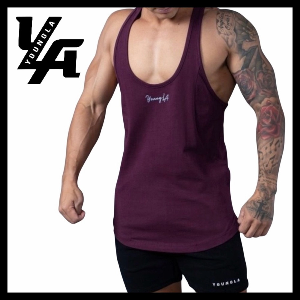 YoungLA #333 Aesthetic Stringer Tank•Plum